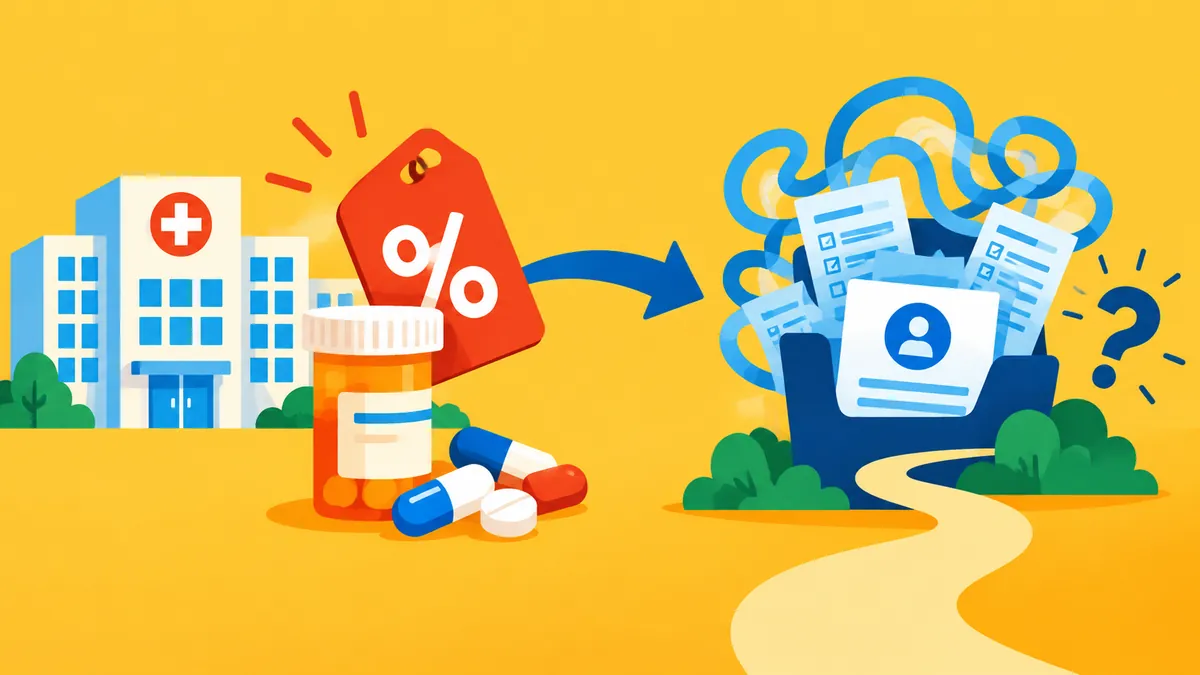 Hospital Drug Discounts Exist, but Patient-Aid Policies Are Often Unclear - original conceptual illustration