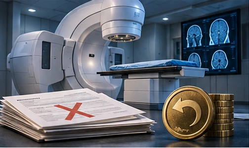 Anthem Proton-Therapy Claims Need Treatment Payment Records by October 10 - conceptual editorial illustration