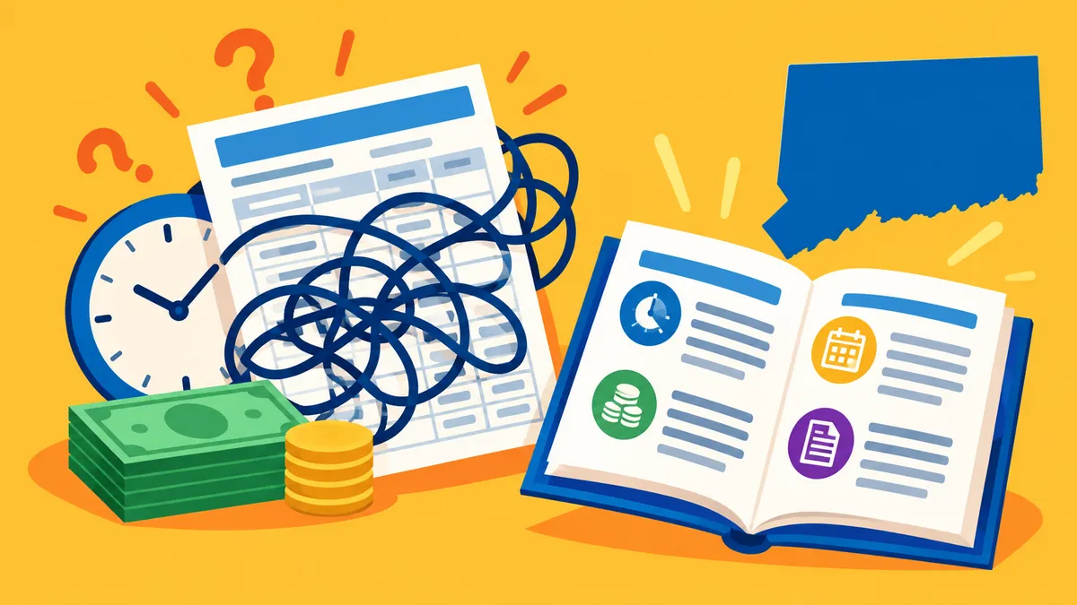 Can't Decode Your Overtime Pay? Connecticut Now Requires a Guide - original conceptual illustration