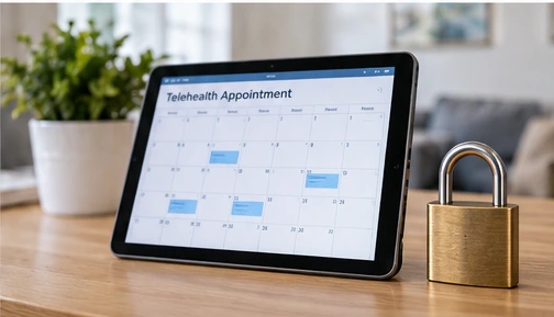 LiveHealth Online Settlement Covers the Booking Tool, Not Every Telehealth Visit - conceptual editorial illustration