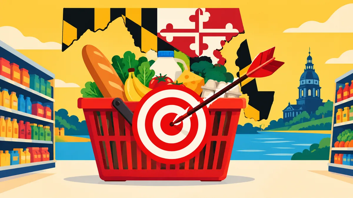 Maryland Takes Aim at Grocery Prices Picked Just for You - original conceptual illustration