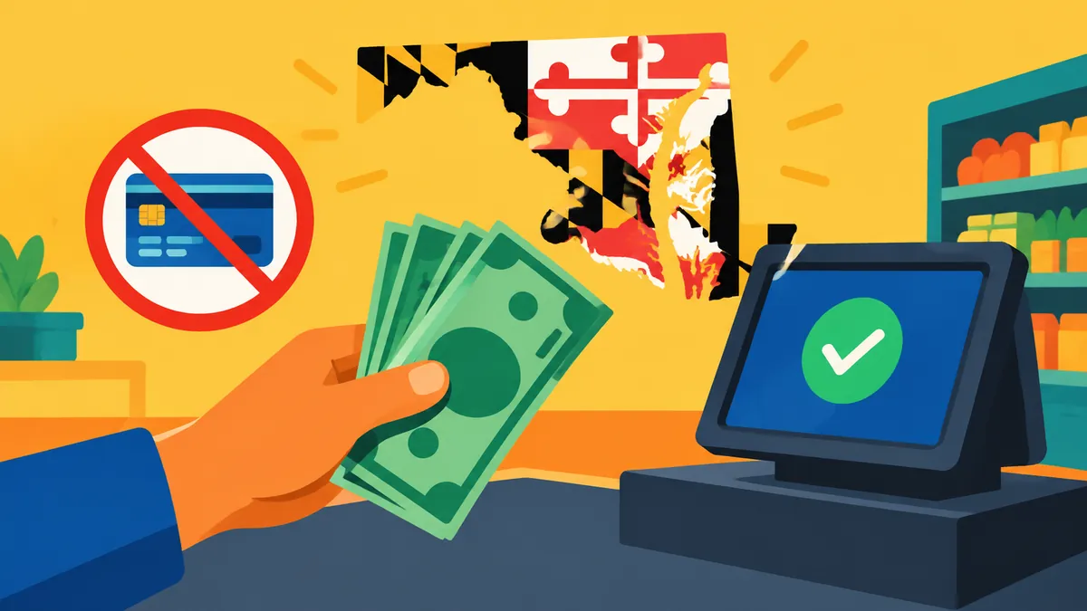 Cashless Checkout? Maryland Just Added a Right to Pay With Cash - original conceptual illustration