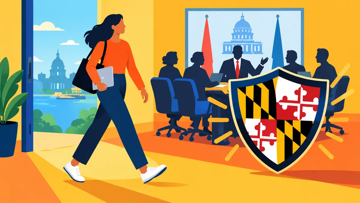 Skip the Boss's Political Meeting? Maryland Adds Job Protection - original conceptual illustration