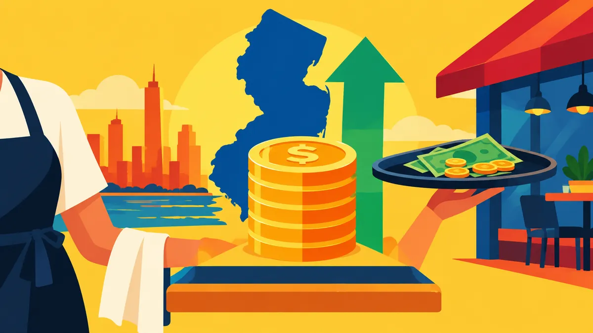 New Jersey Announces $16.48 Minimum Wage. Tipped Workers Still Need the Full Floor - original conceptual illustration
