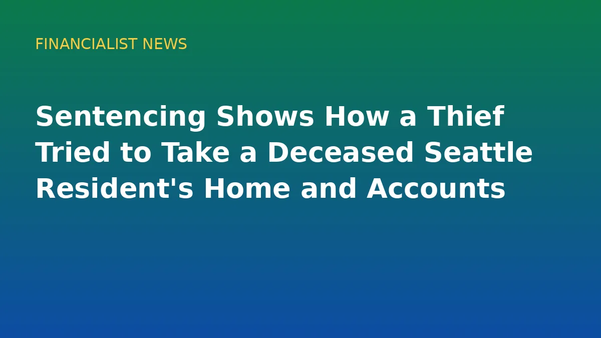 Sentencing Shows How a Thief Tried to Take a Deceased Seattle Resident's Home and Accounts - original conceptual illustration