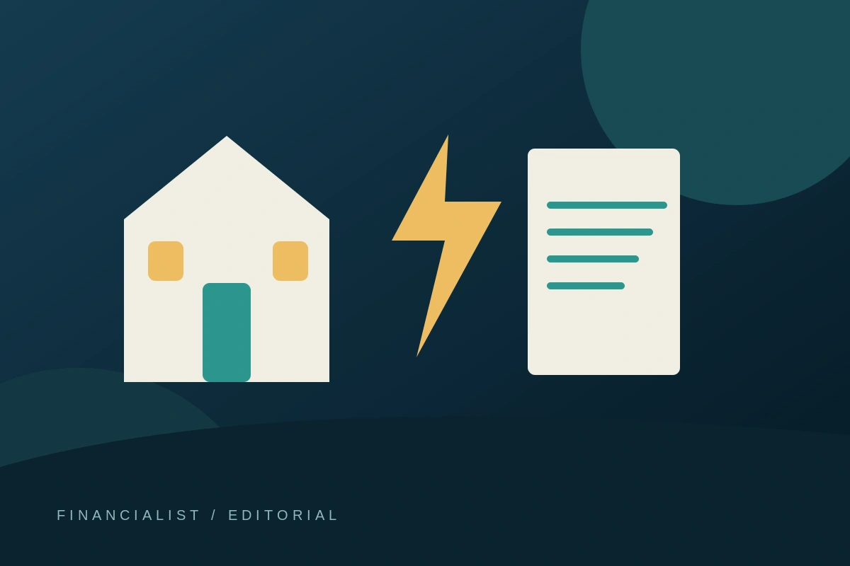 Winter heating and utility documents - conceptual editorial illustration