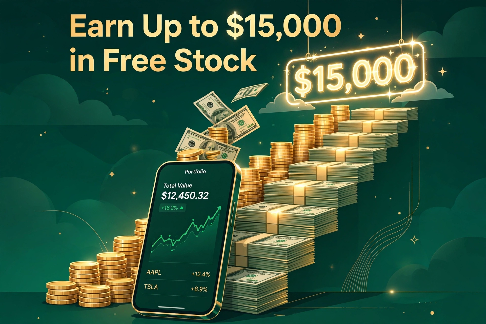 Earn up to $15,000 in free stock with Robinhood